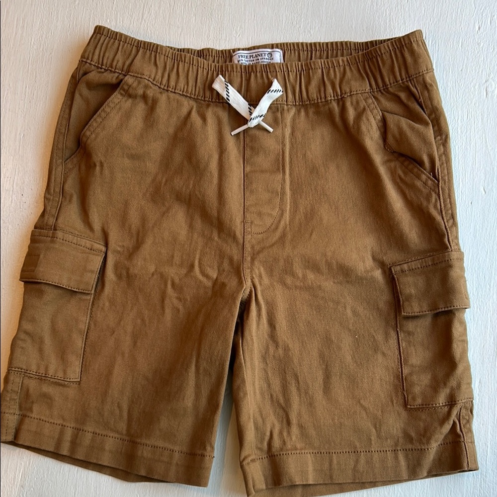 Free Planet Brown Cargo Shorts for Men